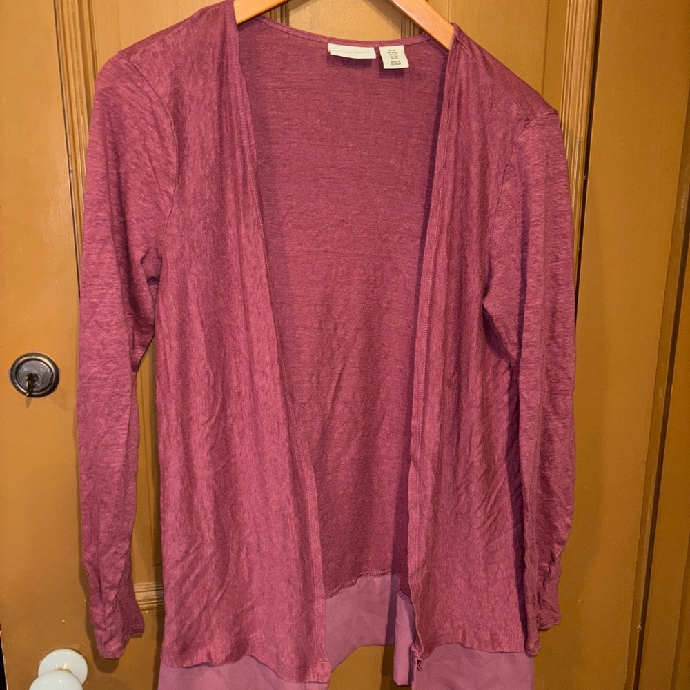 Adrienne Vittadini Women's Open Front Cardigan - Pink